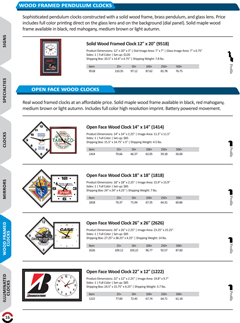 Pendulum and Open Face Acrylic Clocks with your logo printed onto the clock. Order promotional clocks online.